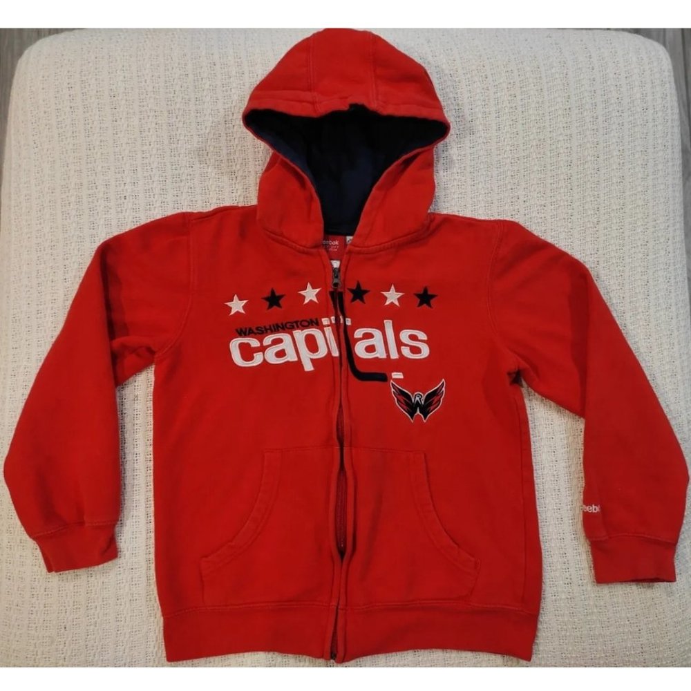 Reebok NHL Washington Capitals Hoodie Sweatshirt Red Youth Size M